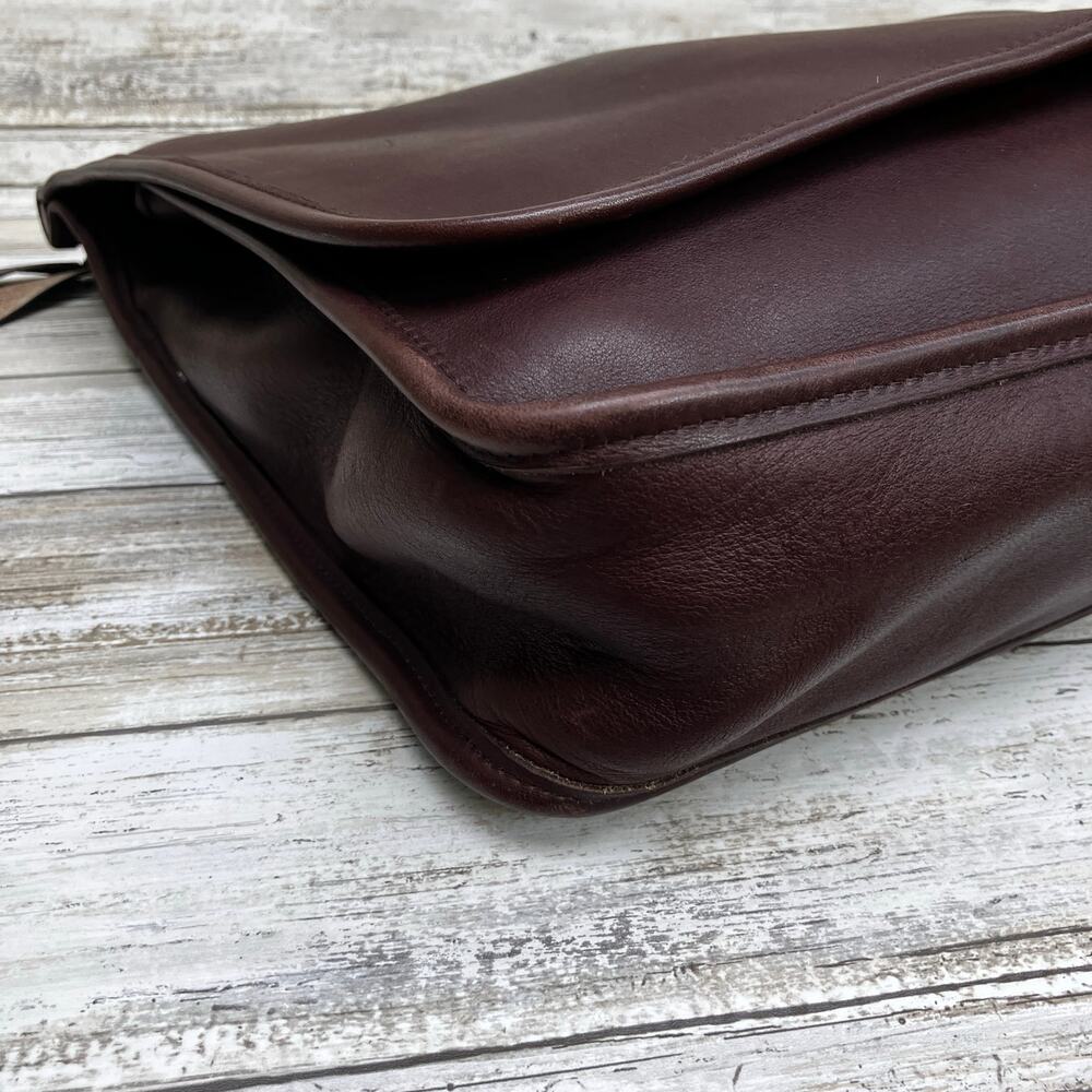 VTG Coach Leather Dowel‎ Briefcase 5292 Messenger Bag Brown Crossbody Turnlock - Picture 14 of 16